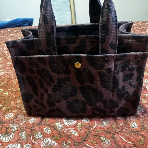 Coach Black and Brown Leopard Print Purse Mini Tote - Picture 4 of 4